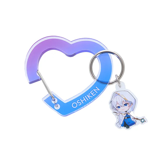 チャーム付きアクリルカラビナ ハート型