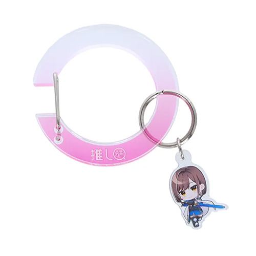 チャーム付きアクリルカラビナ 丸型