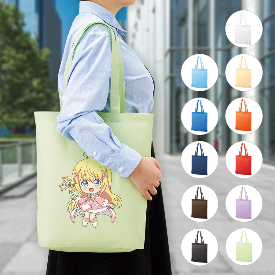 オリジナル　不織布ガゼットマチ付ショルダートートバッグ