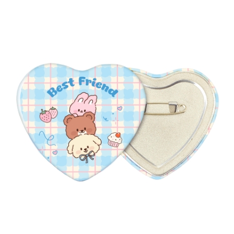 オリジナル　缶バッジ　ハート型