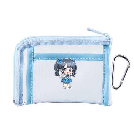 メッシュポケットクリアミニポーチ(カラビナ付)