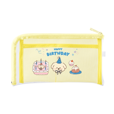 メッシュポケットクリアロングポーチ