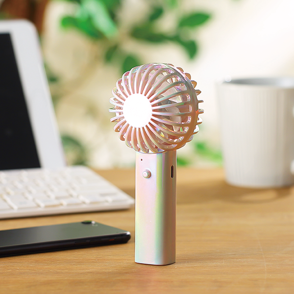 オーロラ充電式ハンディファン(ストラップ付)