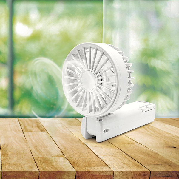 折りたたみ式2WAYダブルファン(カラビナ付)