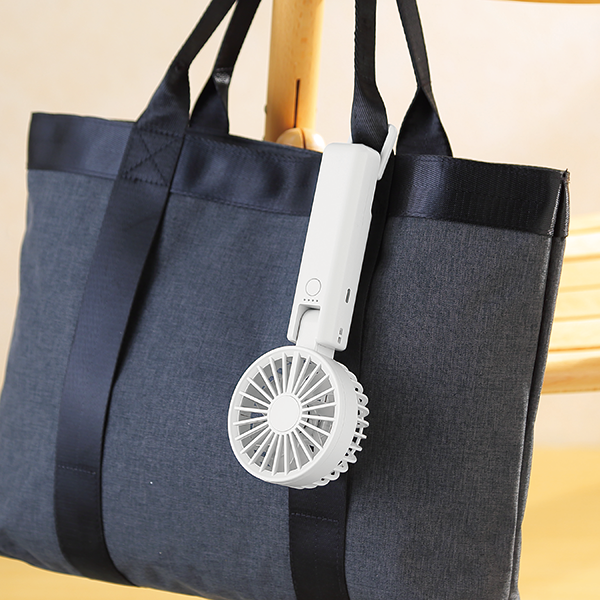 折りたたみ式2WAYダブルファン(カラビナ付)