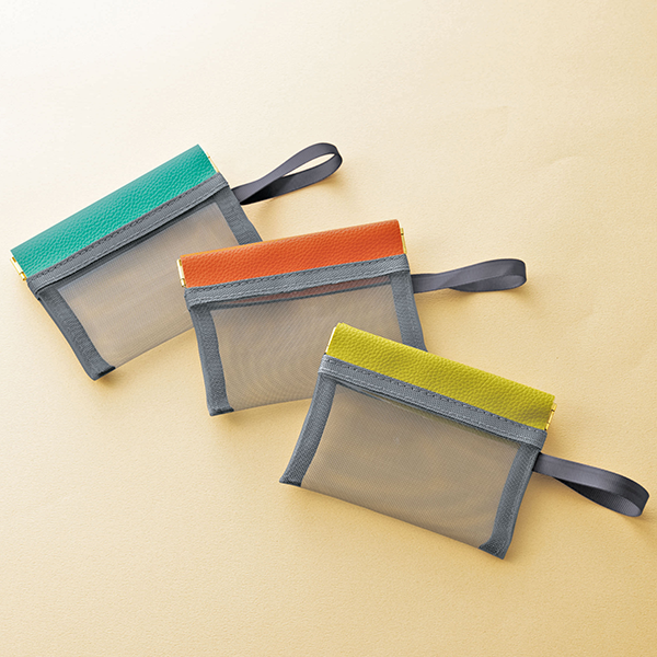 サーチばね口メッシュポーチ