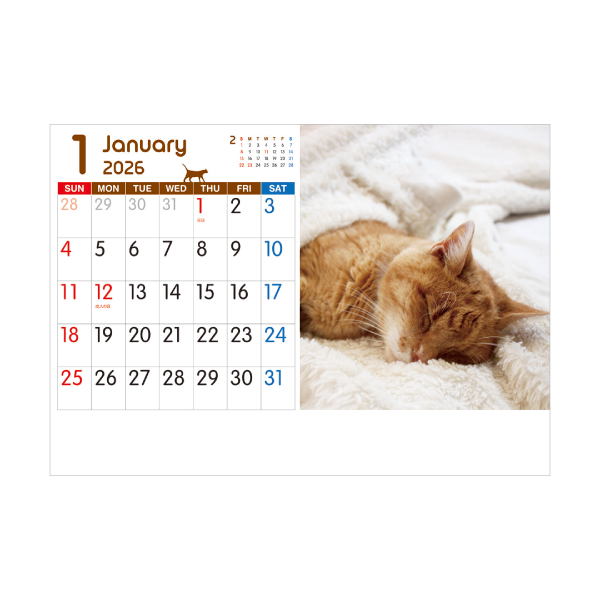 2026年卓上カレンダー CAT DESK
