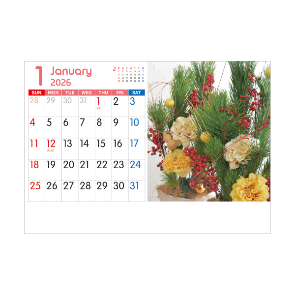 2026年卓上カレンダー FLOWER DESK