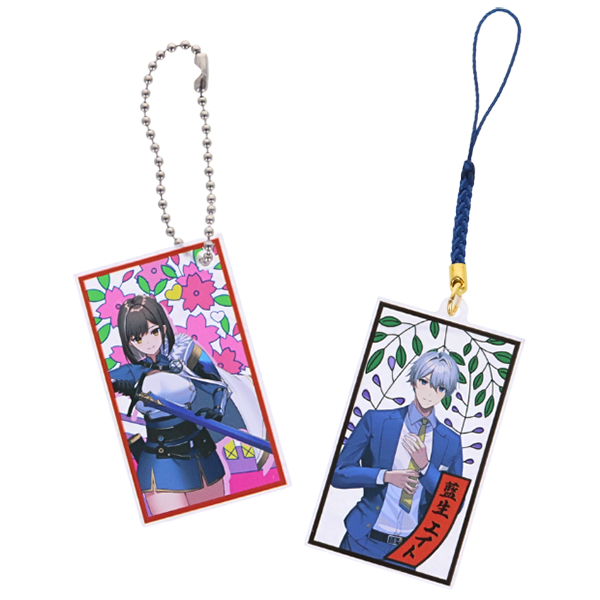 和風レトロアクリルキーホルダー【印刷専用】