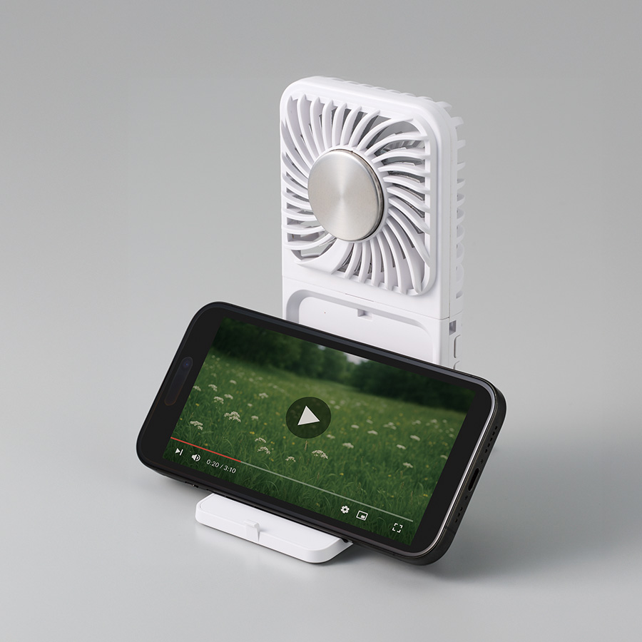 スマホスタンド付冷却プレートUSBファン