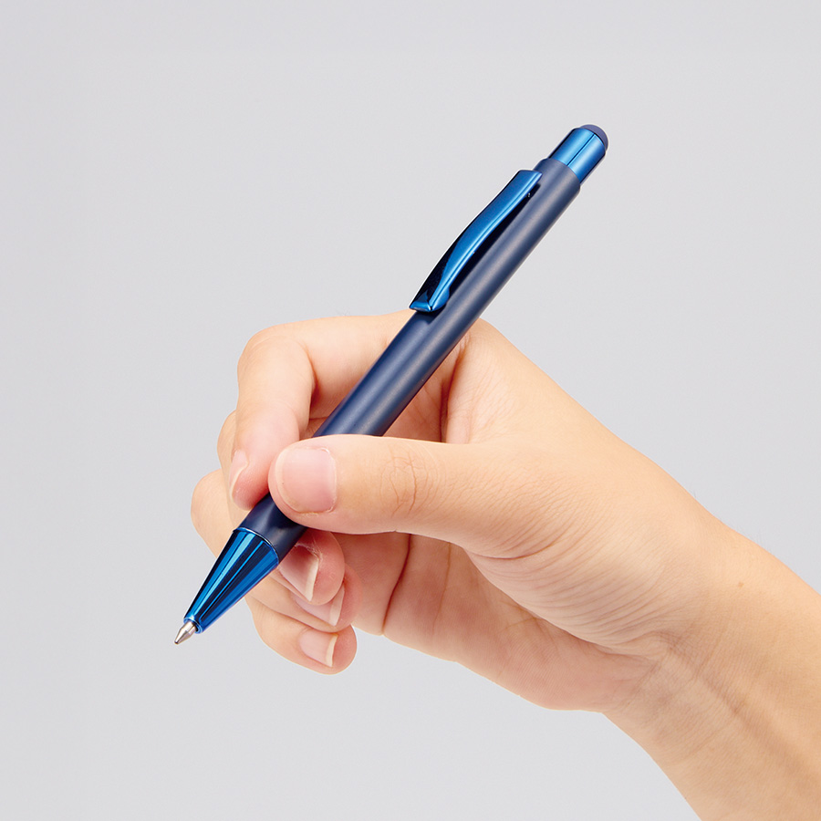 タッチペン付ワンカラーボールペン(再生アルミ)