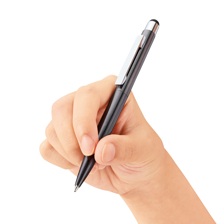 タッチペン付クールメタルボールペン(再生ステンレス)
