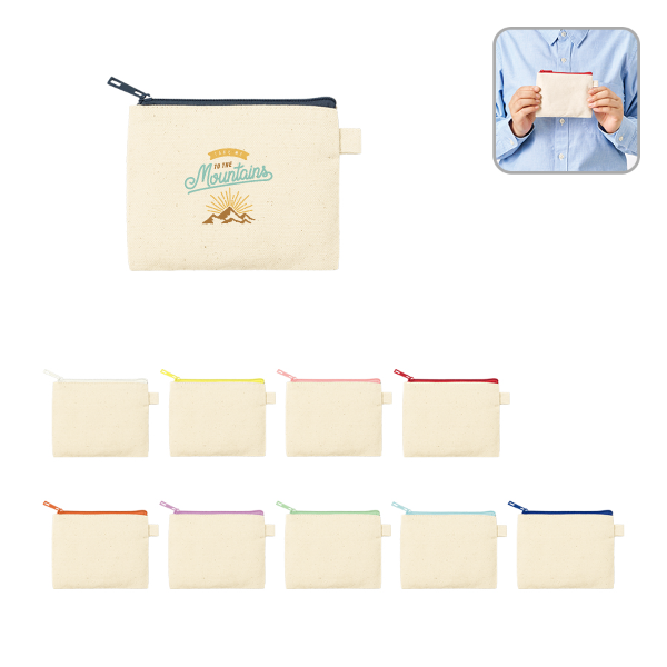 カラーファスナーキャンバスフラットポーチ(SS)