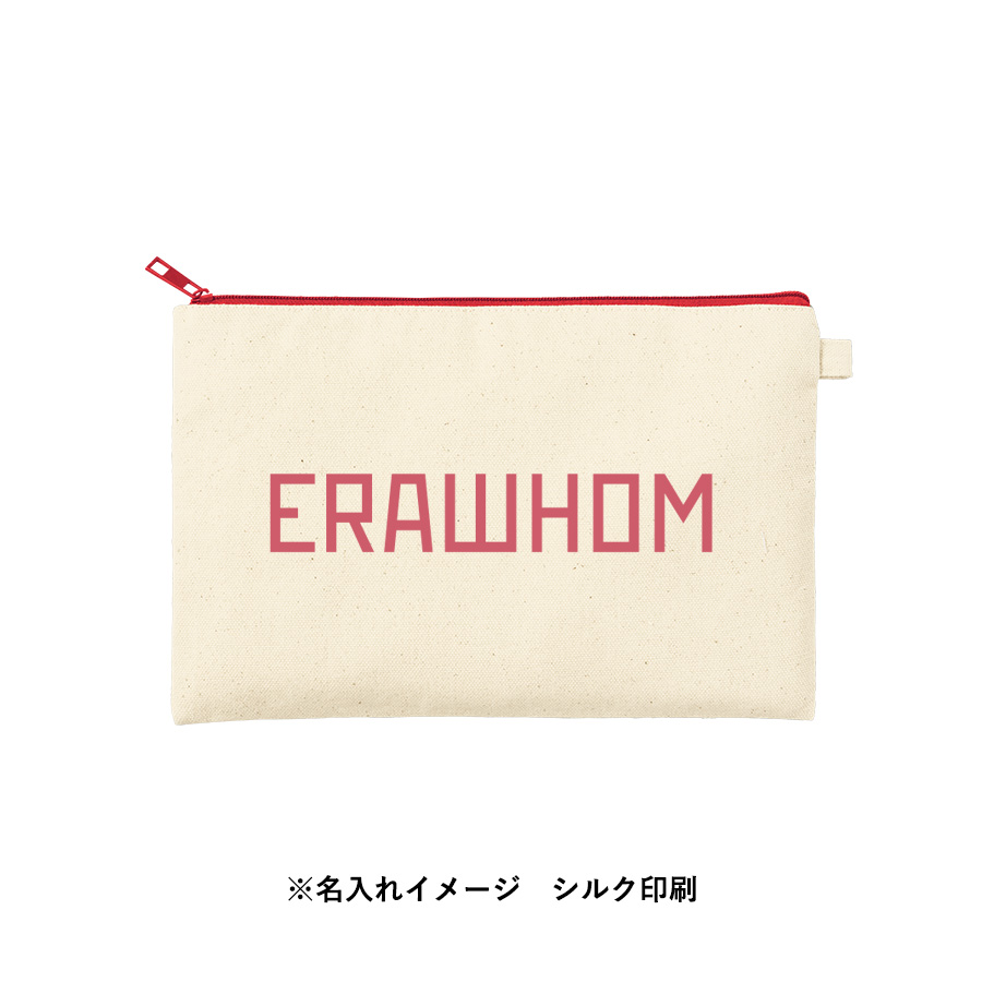 カラーファスナーキャンバスフラットポーチ(M)