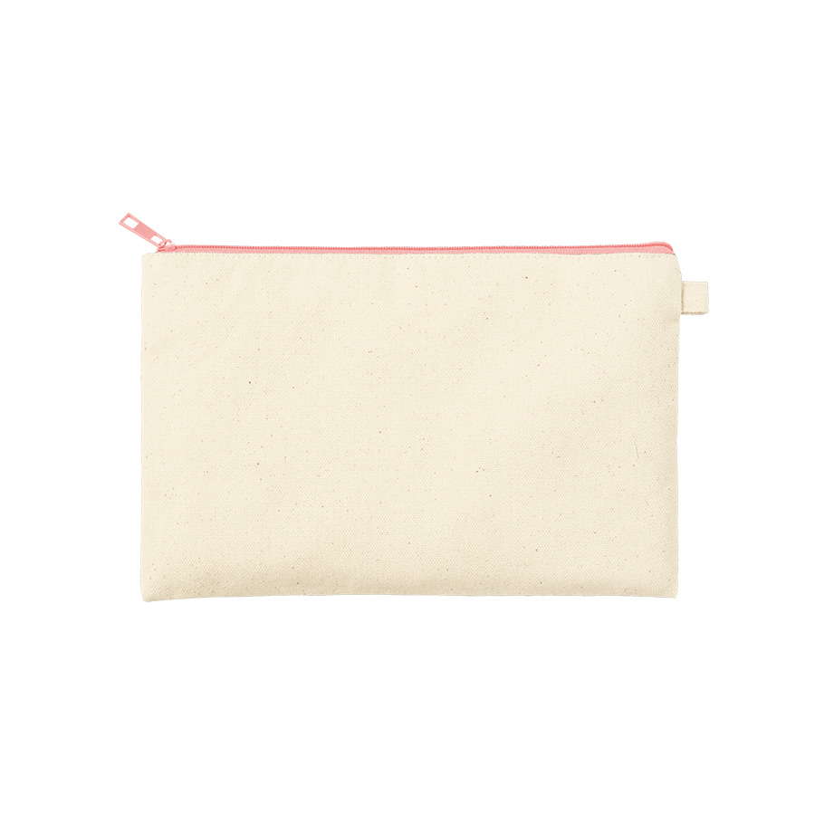 カラーファスナーキャンバスフラットポーチ(M)