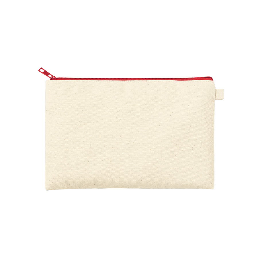 カラーファスナーキャンバスフラットポーチ(M)