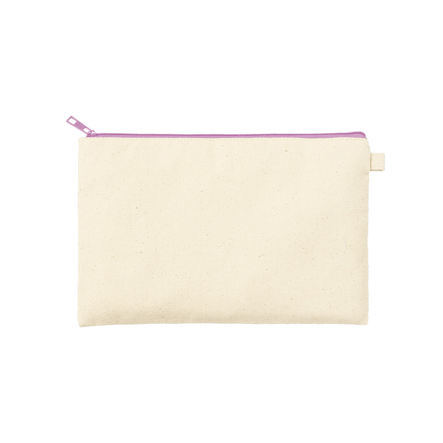 カラーファスナーキャンバスフラットポーチ(M)