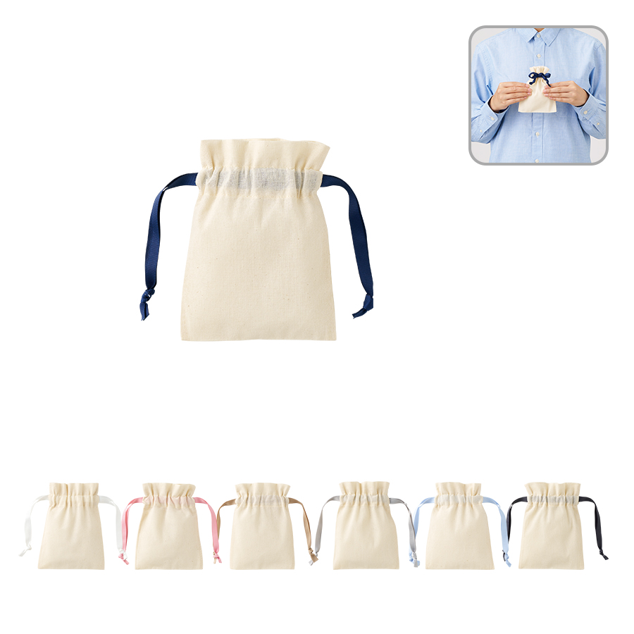 コットンカラーリボン巾着(SS)