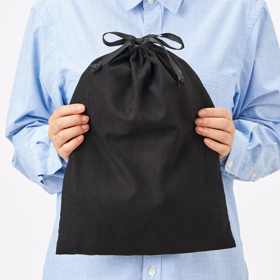 スウェード風巾着(L)