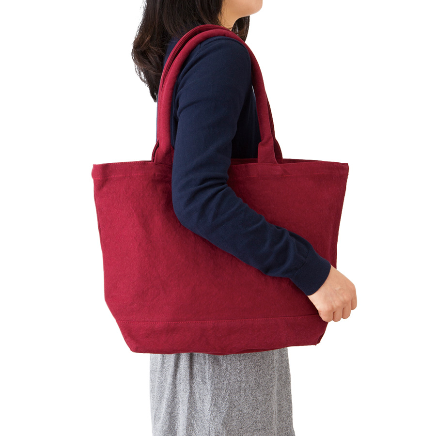 オリジナル ウォッシュキャンバスパイプハンドルトートバッグ(M)