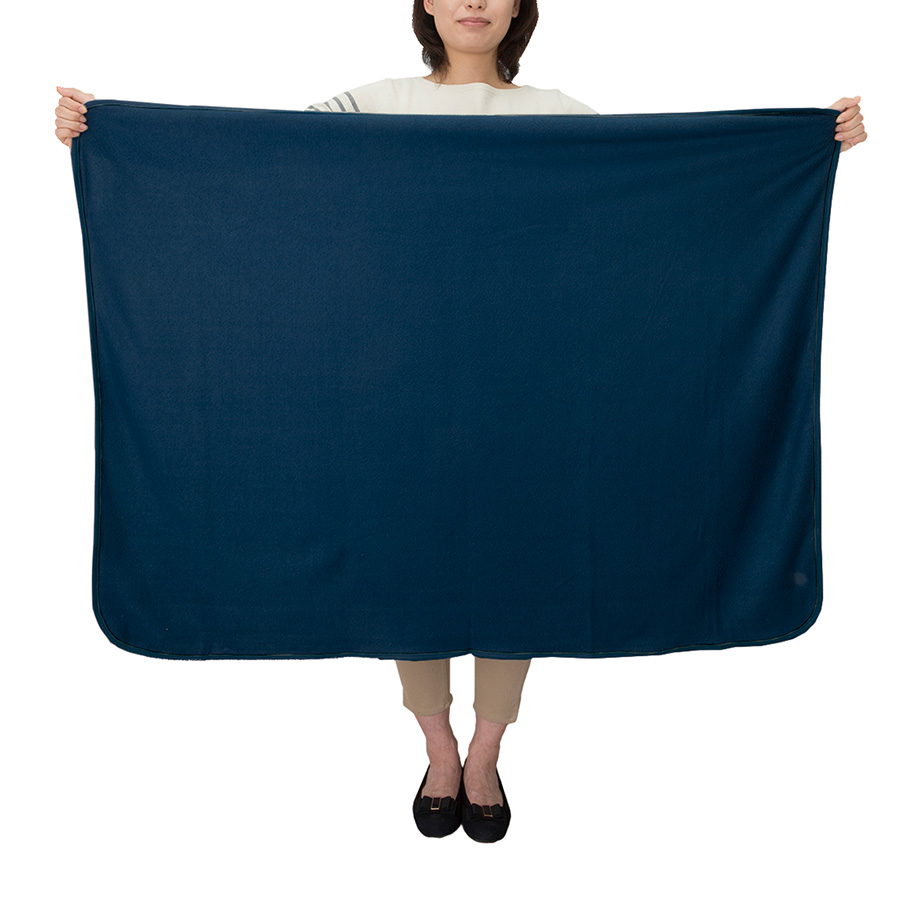 オリジナル スムースフリースブランケット(L) ブラック・ネイビー