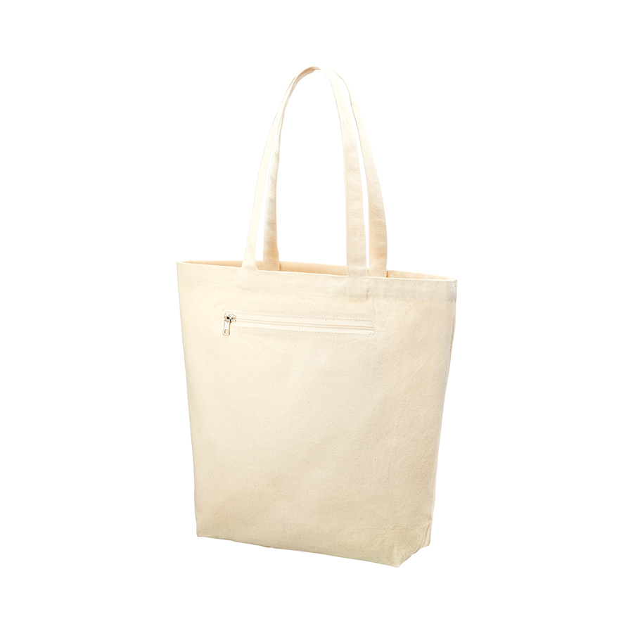 オリジナル キャンバスファスナーポケットトートバッグ ナチュラル