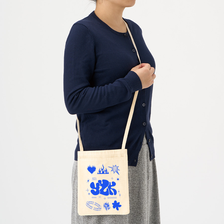 オリジナル オーガニック厚手コットンポケットサコッシュ ナチュラル