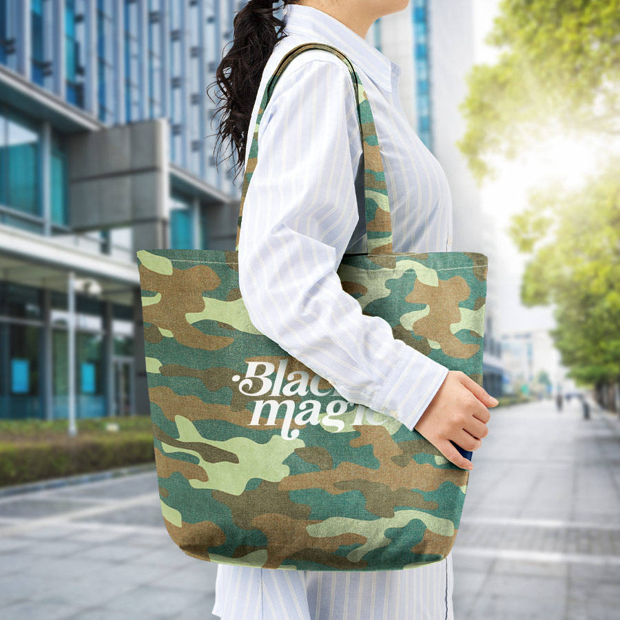 オリジナル ライトウォッシュキャンバストートバッグ(L) カモフラージュ