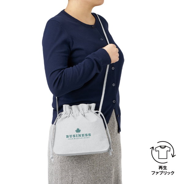 オリジナル　シャンブリック巾着ショルダーバッグ